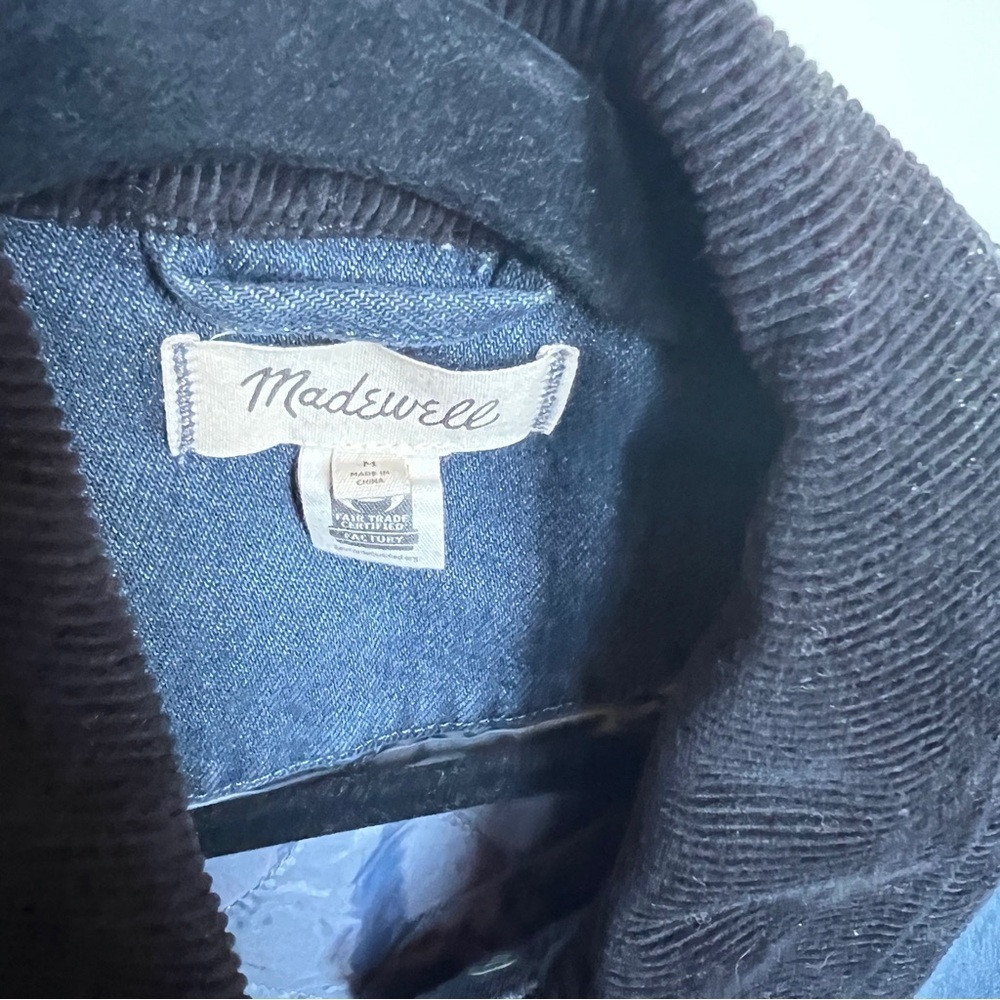 Madewell Denim chore Jacket Hodgeman Wash with corduroy, barn utility jacket - Picture 9 of 11